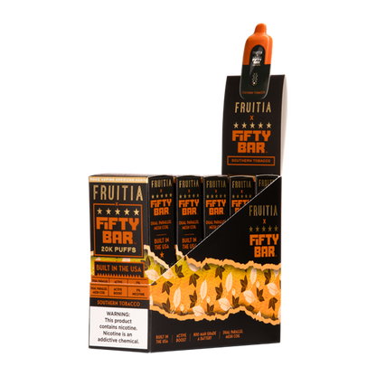 5 Pack of Southern Tobacco FRUITIA X Fifty Bar 20K Vape