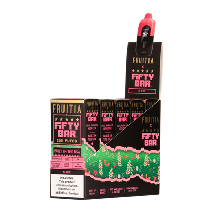 5 Pack of B-Pop FRUITIA X Fifty Bar 20K Vape