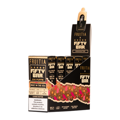 5 Pack of Cookie Butter FRUITIA X Fifty Bar 20K Vape