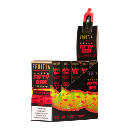 5 Pack of Swedish Fish FRUITIA X Fifty Bar 20K Vape