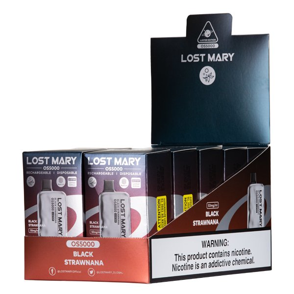 Black Strawnana Lost Mary OS5000 Luster - Vapefiniti - Disposables - LM OS5000 Luster