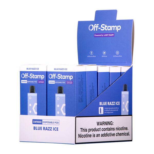 Blue Razz Ice OFF STAMP SW9000 Disposable - Vapefiniti - 