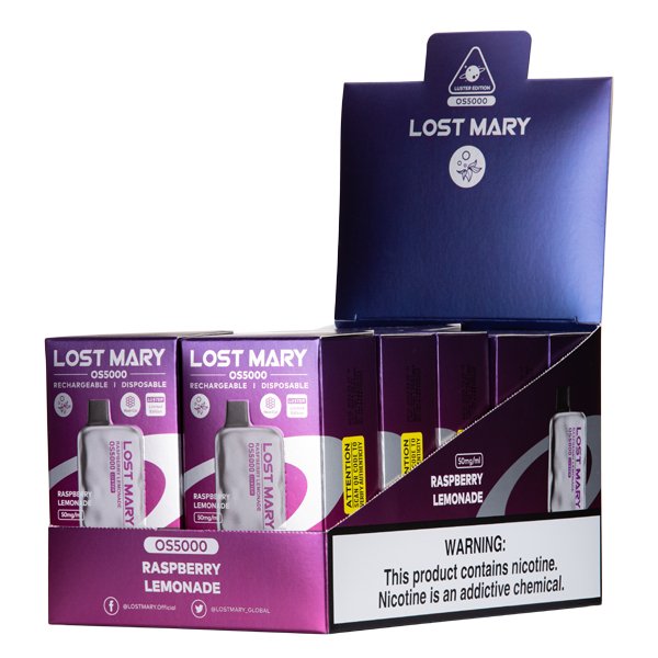 Raspberry Lemonade Lost Mary OS5000 Luster - Vapefiniti - Disposables - LM OS5000 Luster