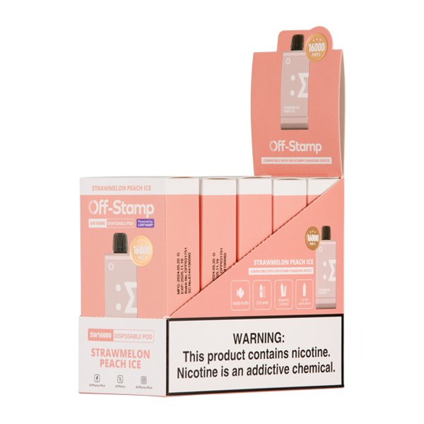 Strawmelon Peach Ice OFF STAMP SW16000 Disposable - Vapefiniti - Disposables - Off Stamp SW16000 Disposable